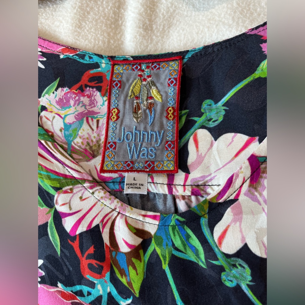 JOHNNY WAS OASIS TANDIS BLOUSE Top Multicolor Size Large - Picture 7 of 10